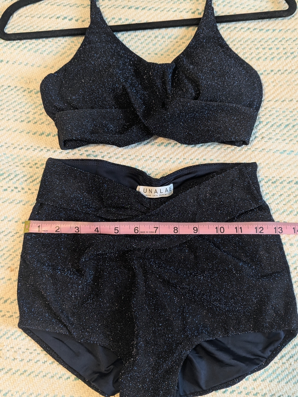 Lunalae Midnight Shine Paris Set High Rise Bottoms and Top